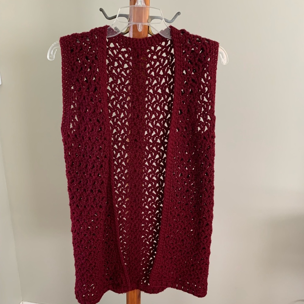 Vintage 70s handmade crocheted sweater vest